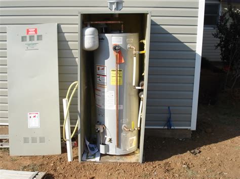 water heater metal enclosure|50 gallon water heater shed.